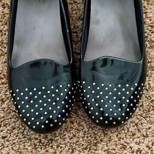 GUC vionic patent leather studded comfortable flats with arch support